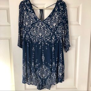 3/4 sleeve babydoll dress